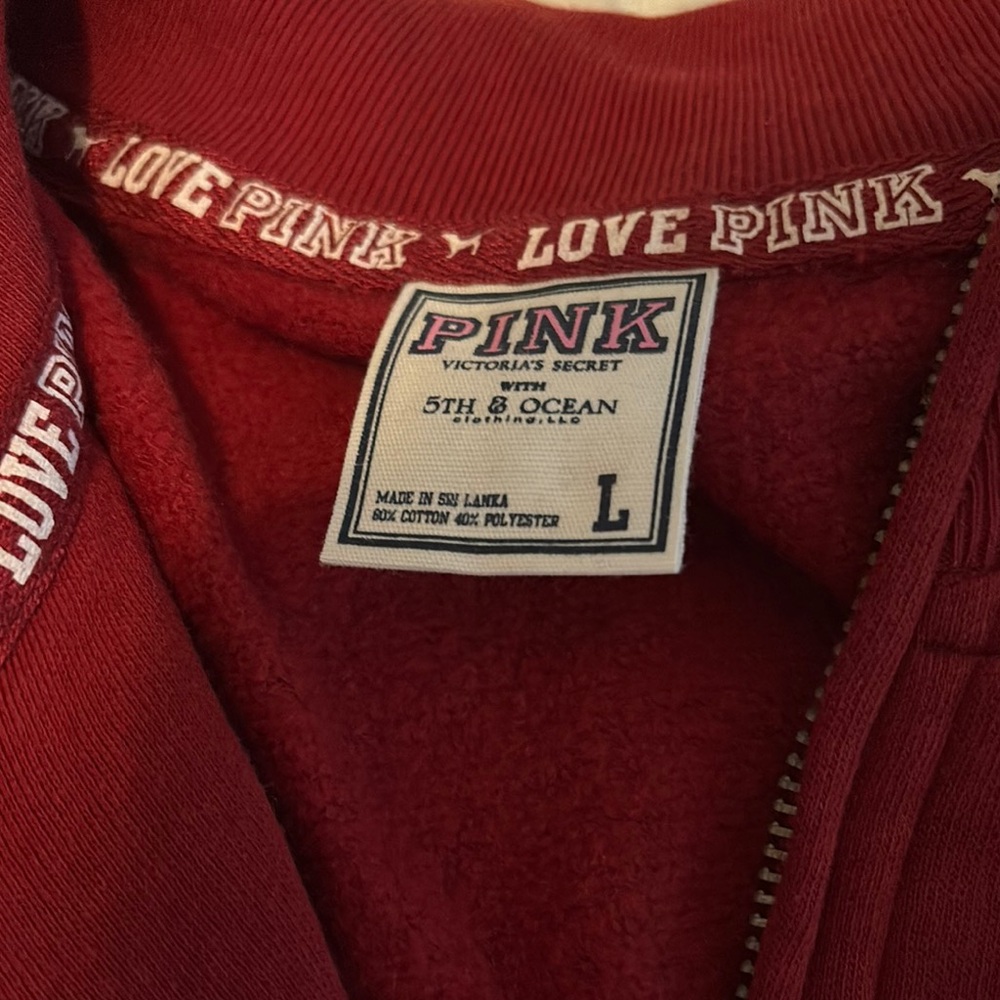PINK OU SOONERS Quarter-Zip Pullover with White Logo - Picture 3 of 3